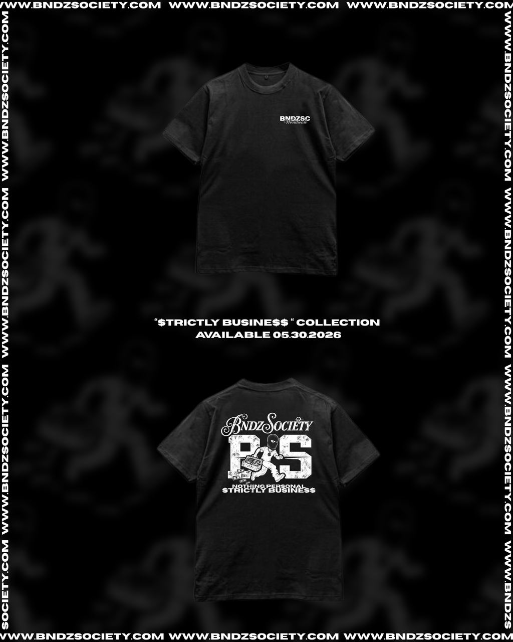"Strictly Business" black tee