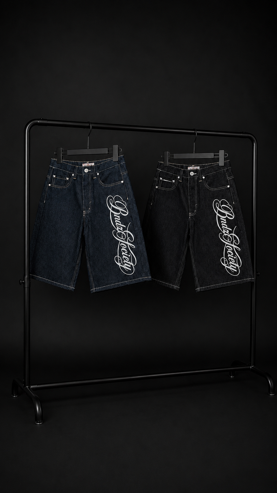 BLACK DENIM SHORTS